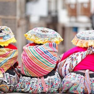 Peruvian women with traditional clothes in Cusco